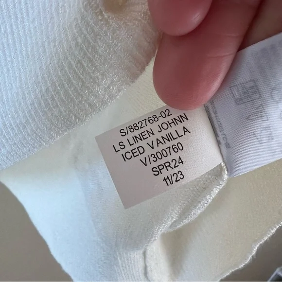 banana republic linen blend long sleeve johnny collar shirt iced vanilla - Picture 10 of 10